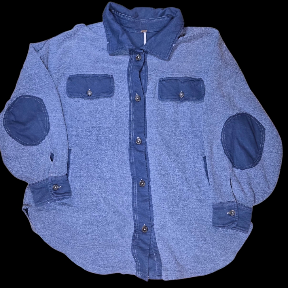 Free People Ruby Washed Indigo Shacket - image 4